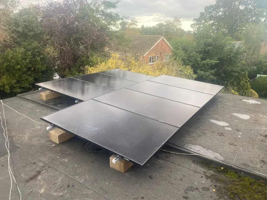 Solar panel installation on a roof in Chedgrave, Norfolk