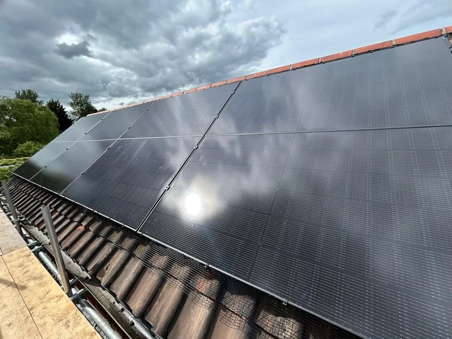 Solar panel installation on a roof in King's Lynn, Norfolk