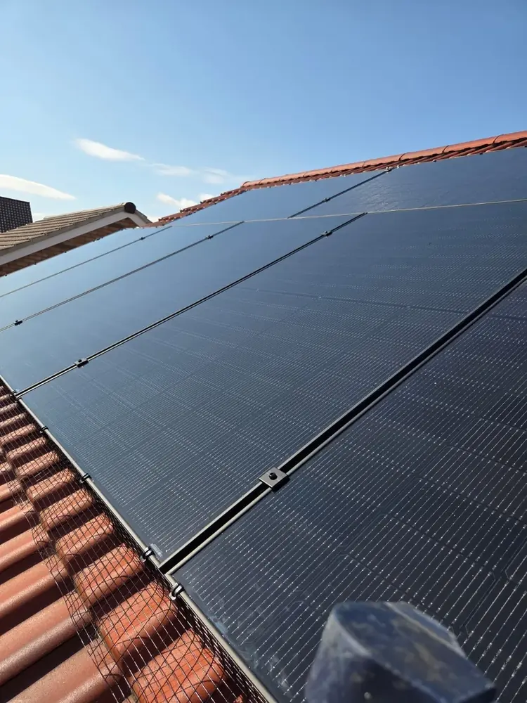 Solar panel installation on a roof in Hunstanton, Norfolk
