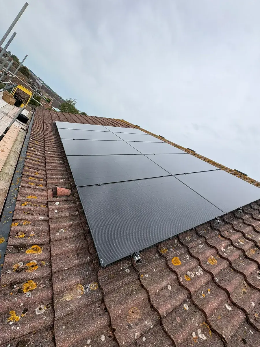 Close-up of solar panels on a roof